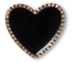 Black Heart with Gold Outline