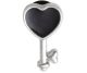 Silver and Black Heart Key